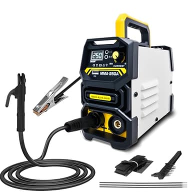 Saldatrice elettrodo 250 A, 220 V, saldatrice IGBT DC con indicatore LED, dispositivo di saldatura inverter, anti-stick, funzione MMA/E (ARC), saldatrice per uso domestico, effetto rafia
