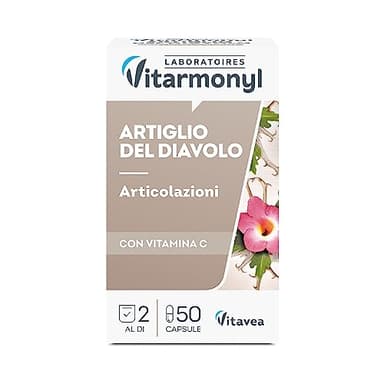 Artiglio del Diavolo - Integratore alimentare per il Benessere delle Articolazioni - Arricchito con Vitamina C per Supportare la Funzione delle Cartilagini - 50 capsule - Vitarmonyl