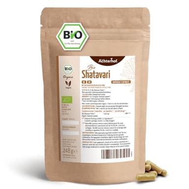 Capsule di Shatavari biologica 400 pezzi | confezione di ricarica | 500 mg per capsula | polvere fine di Shatavari in qualità biologica | Ayurveda per donne | vegano | vom Achterhof