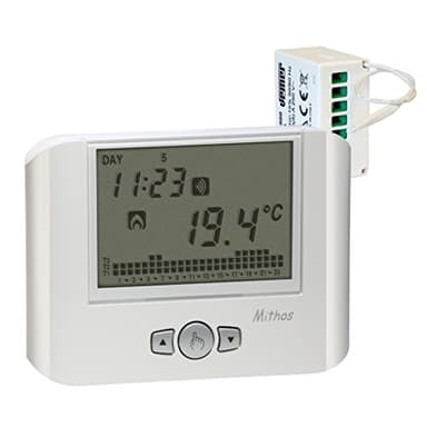 VEMER VE428900 SET MITHOS RF - Set composto da 1 Cronotermostato RF da Parete a Batterie + 1 Attuatore Remoto RF, Bianco