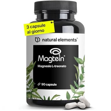 Magnesio L-Treonato (Magtein®) – 150 mg per dose giornaliera – 90 capsule per 30 giorni – per il tuo equilibrio di magnesio – vegano e ad alta biodisponibilità