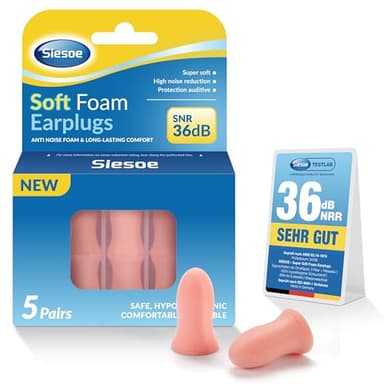 SIESOE 2026 Pro Tappi Orecchie Dormire, NRR 36dB, Schiuma a Memoria Termoadattiva con Tecnologia MicroVent™ & SmartSeal™ per Chi Dorme su un Fianco, Viaggi, Lavoro e Sensibilità al Rumore