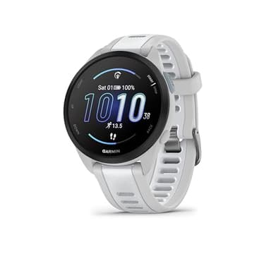 Garmin Forerunner 165, Smartwatch per la corsa, 43mm, GPS, Cardio, VO2max, Report mattutino, HRV Status, Piani gratuiti 5K, 10K e 21K, Training Readiness, GarminPay (Mist Grey & Whitestone)