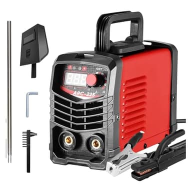 Helangel Saldatrice inverter IGBT da 200 A - Saldatrice portatile a doppia tensione 110 V/220 V con display LCD, saldatrice ARC/MMA leggera per uso professionale e domestico