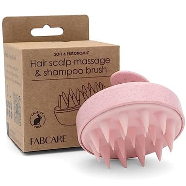 FABCARE Massaggiatore Cuoio Capelluto in Silicone con Steli di Grano per Capelli Asciutti e Bagnati, Stimola Crescita, Favorisce Circolazione e Supporta il Benessere del Cuoio Capelluto (Rosa)