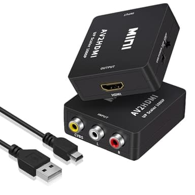 Convertitore AV a HDMI Convertitore da RCA a HDMI adattatore hdmi,1080P adattatore av Hdmi R-ca to hdmI convertitore rca h-dmi supporta PAL/NTSC con USB Cavo per PS2 Wii Xbox Gamecube N64 SNES VHS DVD