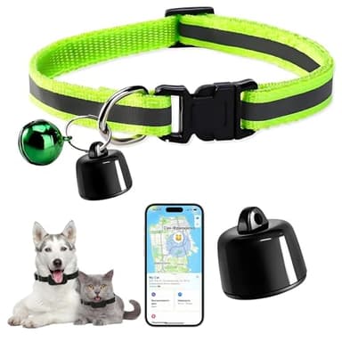 Collare GPS per Gatti, Localizzatore Senza Abbonamento con Tracciamento in Tempo Reale, Compatibile iOS e Android, Impermeabile, Batteria a Lunga Durata per Gatti e Gattini (Verde)