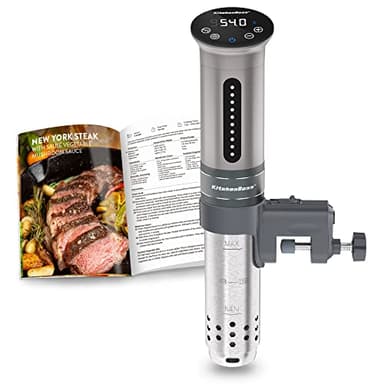 KitchenBoss Sous Vide Roner Cucina a Bassa Temperatura Slow Cooker Circolatore Termico Professionale IPX7 impermeabile,Timer con Touch Screen,Argento