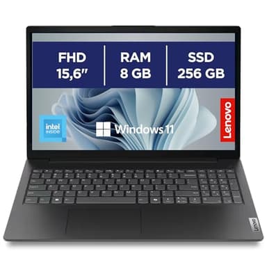 Lenovo - Notebook Pc Intel N100 4 Core fino a 3.4Ghz - Display 15,6" FHD - Ram 8Gb DDR5 SSD Nvme 256Gb - Hdmi, Usb 3.0, Wifi, Bluetooth, Webcam - Windows 11
