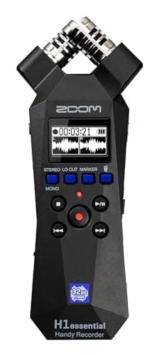 Zoom H1essential- Registratore Stereo Digitale, Dittafono, Registratore Audio e Vocale Professionale con Display OLED 0,96'' e Porta USB-C High Speed 2.0, Compatibile con Mac Pc e IOS, Autonomia 10h