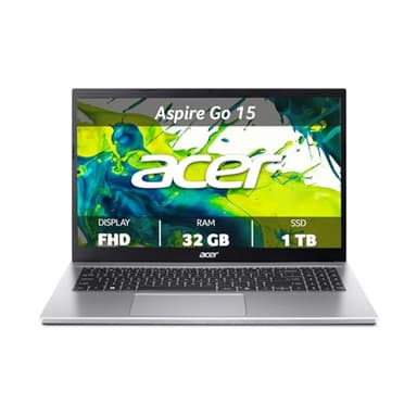 acer Aspire Go 15 AG15-42P-R732 PC Portatile, Notebook, Processore AMD Ryzen™ 5 7430U, RAM 32 GB DDR4, 1024 GB PCIe NVMe SSD, Display 15.6" FHD, Scheda Grafica AMD Radeon, Windows 11 Home, Silver