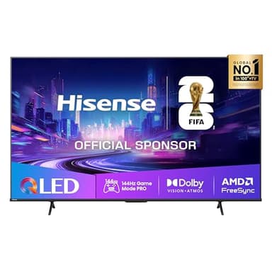 Hisense TV 65" QLED 4K 144Hz 2025 65E7Q PRO, Smart TV VIDAA U8, Dolby Vision IQ, HDR 10+ Adaptive, 144hz Game Mode PRO, Dolby Atmos, Alexa Built-in, VIDAA Voice, Tuner DVB-T2/S2 HEVC 10, lativù 4K