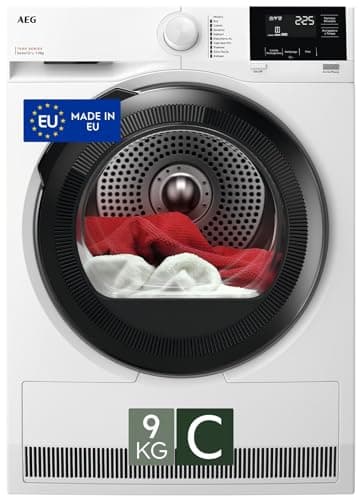 AEG Serie 7000 Asciugatrice Pompa di Calore 9kg | SensiDry Display Touch Risparmio Energetico Filtro Easy Flow Programmi Delicati Silenziosa Oblo’ Reversibile MixDry Efficient Drying