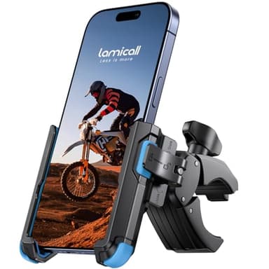 Lamicall Supporto Telefono Bicicletta - [1S Blocco] 360° Rotazione, Stabile & Sicuro, Fissaggio e Rimozione Rapido, Perfetto per Video, Porta Cellulare Moto per iPhone 17/16 Galaxy e 4,7-7" Smartphone