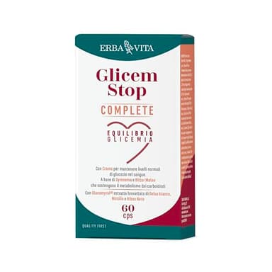 ERBA VITA Glicem Stop Complete integratore alimentare a base di Glucomyral estratto brevettato di Gelso bianco, Mirtillo e Ribes nero per un supporto ideale al tuo benessere