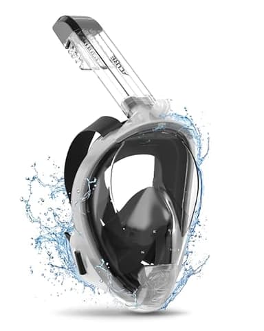 ACURE Maschera Integrale da Snorkeling per Adulti, SN04 180° Maschera Subacquea con Supporto per Fotocamera Staccabile, Sistema di Respirazione Migliorato, Anti-appannamento & Anti-perdite