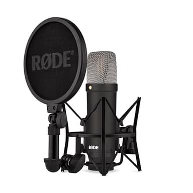 RØDE NT1 Signature Series Microfono a condensatore a grande diaframma della con supporto antivibratorio, filtro antipop e cavo XLR per produzione musicale, registrazione vocale, streaming e podcast