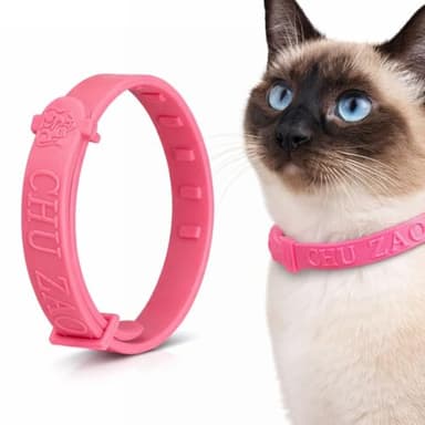 ZZHBOO Collare Antizecche e Antipulci 3 in 1 in Silicone per Gatti e Cani di Piccola Taglia – Collare Antiparassitario Regolabile, Rosa, 1,3 cm
