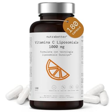 Vitamina C Liposomiale 1000 mg | 180 Capsule Vegane - Fornitura di 3 Mesi - Vitamina C 1000mg | Contribuisce alla Normale Funzione del Sistema Immunitario (EFSA) | acido ascorbico | nutrabetter®