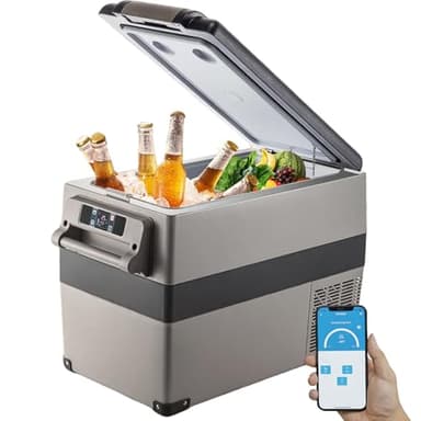 VEVOR Frigorifero Portatile, 45 L Compressore Portatile, 60W Frigorifero per Auto, 27 x 14 x 18 Pollici, Congelatore Domestico da Viaggio Piccolo Congelatore per Auto