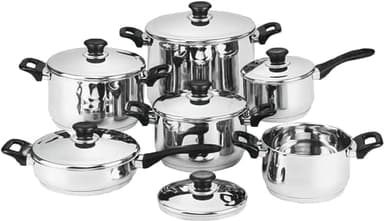 BATTERIA DI PENTOLE BAVARIA 12 PEZZI IN ACCIAIO INOX 18/10