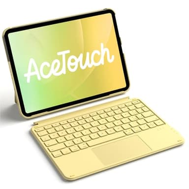 Inateck Custodia Tastiera per iPad 11a/10a Gen, iPad 10a (10,9")/11a Gen (2025 A16), Air 11" M3/M2, Air 6/5/4a, Pro 11 4a-1a, Tastiera Ultralight Rimovibile con Touchpad,Giallo AceTouch