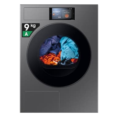 Samsung Asciugatrice Bespoke AI DV90F09F4S/U3, 9 kg, Pompa di Calore, Wifi, Controllo Vocale, Display AI Home, AI Dry, Carica Frontale, 60L x 85H x 60P cm