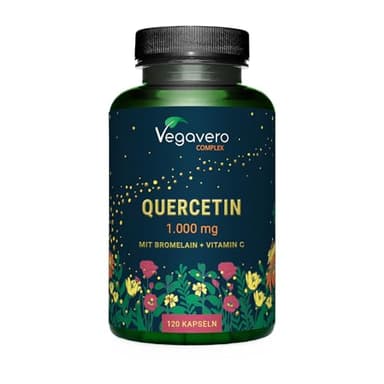 Quercetina Complex | 1000mg | Sophora Japonica | Con Bromelina, Vitamina C e Pepe Nero | Integratore di Flavonoidi | Alto Dosaggio | Vegan | Senza Additivi | Vegavero®