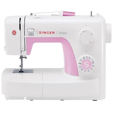 Singer Simple 3223, Macchina per cucire meccanica, 23 programmi essenziali, Bianco/Rosa
