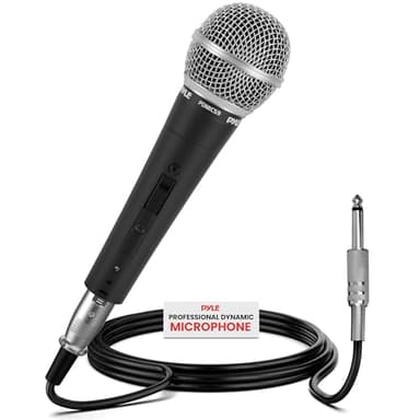 Pyle Microfono Professionale, Microfono Dinamico Cardioide Unidirezionale, Microfono Karaoke con Cavo XLR 457 Centimetri, Alta Chiarezza per Esibizioni dal Vivo e Registrazioni, Microfono per Cantare