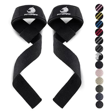 Fitgriff® Straps Palestra - Fascette Sollevamento Pesi - Fasce, Cinghie per Stacchi, Gym, Lifting - Accessori Bodybuilding (Normale (oltre 16cm polso), Original Black)