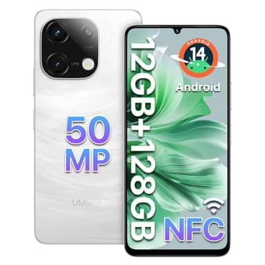 UMIDIGI G9C Cellulari, 50MP NFC Smartphone Android 14, Display 90Hz 6.75" HD+, Processore 2,2GHz, 12GB+128GB/2TB, 5000mAh, Telefonos Dual SIM 4G, Bluetooth 5,4/GPS/NFC/Chager Incluso, Bianco