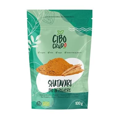 Shatavari in Polvere Biologico - 100g. Noto Come Asparagus Racemosus Puro e Crudo. Classificato Come Alimento Adattogeno. Utile alla Digestione con Proprietà Antiossidanti.