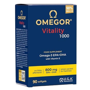 Omega 3 IFOS 5 Stelle 90 cps - Olio di Pesce Omega 3 1000mg - Ricco di EPA e DHA - Senza Retrogusto, Facile da Digerire, Privo di Metalli Pesanti