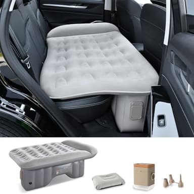 Materassi ad aria per auto Sedile posteriore, Portatile Letto Gonfiabile senza fili con pompa d'aria integrata, Universale Materassino per Sedile dell’auto adatto alla maggior parte dei SUV dell'auto
