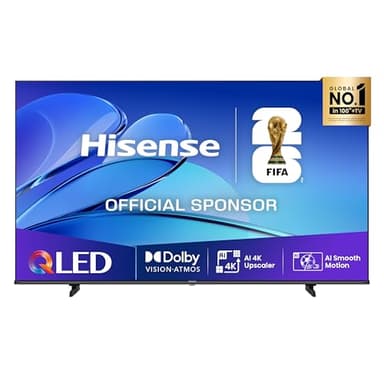 Hisense TV 43" QLED 4K 2025 43E78Q, Smart TV VIDAA U8, Dolby Vision, HDR 10+, Game Mode Plus, Dolby Atmos, Alexa Built-in, VIDAA Voice, Tuner DVB-T2/S2 HEVC 10, lativù 4K, 43'', 2025 QLED 60Hz