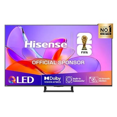 Hisense TV 50" QLED 4K 2025 50A72Q, Smart TV VIDAA U8, Dolby Vision, HDR 10+, Game Mode Plus, Dolby Atmos, Alexa Built-in, VIDAA Voice, Tuner DVB-T2/S2 HEVC 10, lativù 4K, 50''