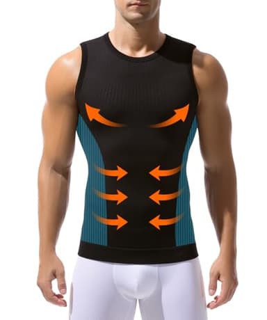 Casey Kevin Canotte Compressione Uomo Maglia, Contenitiva Snellente Shapewear Maglietta Intima Sportivo Fitness Canottiera, XXL