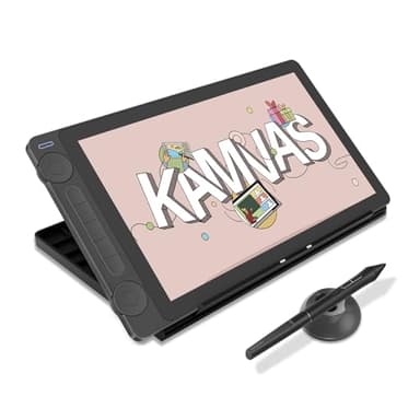 HUION Kamvas 13 Gen 3 Tavoletta Grafica con Schermo, Monitor da Disegno in Vetro Canvas da 13,3",Vopertura sRGB del 99%, PenTech 4.0, Pressione Penna 16384, Doppi Quadranti,Supporto Regolabile, Nero