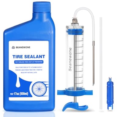 Beanewone Lattice per Tubeless MTB, 500ml Liquido Tubeless MTB e Siringa per Lattice MTB per l'Iniezione Diretta di Sigillante di Lunga Durata nei Pneumatici di MTB e Road Bike