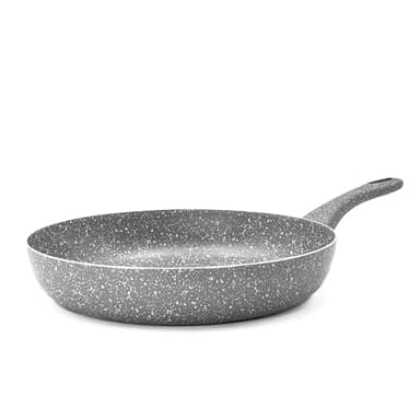 Zanetti Pietra Rara Padella Antiaderente Padella con Alluminio Manico Soft Touch Alta Resistenza, 30 cm Diametro, colore Grigio, Made in Italy