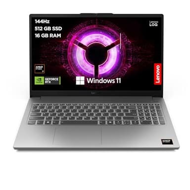 Lenovo LOQ 15" Notebook Gaming, NVIDIA GeForce RTX 4050, AMD Ryzen 7 7735HS, RAM 16GB, 512GB SSD, Schermo 15.6" FHD (1920x1080) 144Hz, Windows 11 Home - Luna Grigio