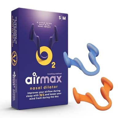 Air Max dilatatore nasale - Pacchetto di Prova - Dispositivo anti russamento - 76% Flusso d’Aria per Respirare Meglio | Misura garantita (1x Small & 1x Medium)