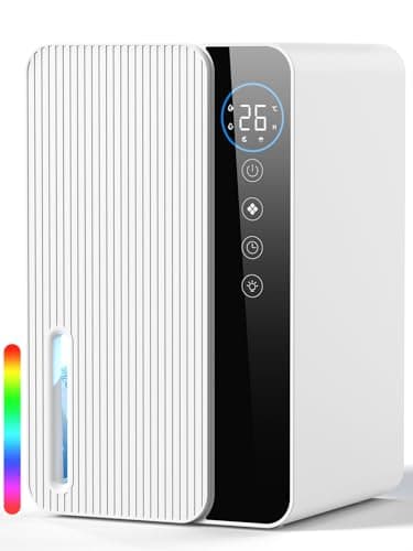 Deumidificatore elettrico 1800 ml, piccolo deumidificatore per camera da letto e bagno, 22,5 W, deumidificatore silenzioso con modalità sleep, timer, spegnimento automatico (720 ml/giorno)