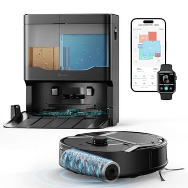 Lefant M210PRO OMNI Robot Aspirapolvere Lavapavimenti con Mappatura, Rullo Autopulente, 18000Pa, Lavaggio Acqua Pulita, Laser dToF, PSD 2.0, Evita Tappeti, Silenzioso, WiFi 2.4G/5G/Alexa/APP, Compatto