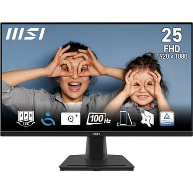 MSI PRO MP252 Monitor 24,5" - FHD IPS (1920 x 1080), 100 Hz, schermo Eye-Friendly, altoparlanti integrati, inclinabile, HDMI 1.4b, D-Sub (VGA)