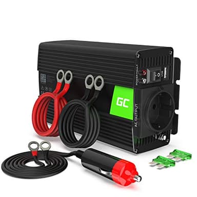 Green Cell® 300W/600W 24V 220V/230V Onda Pura Inverter Invertitore di Tensione Fotovoltaico DC AC per Camper Auto Convertitore di Potenza, Trasformatore sinusoidale Pura Porta USB per Batteria Auto