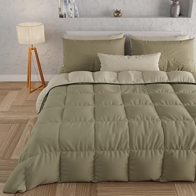 PETTI Artigiani Italiani - Trapunta Matrimoniale Invernale, Piumone Matrimoniale, Tinta Unita Double Face Fango Tortora 100% Made in Italy
