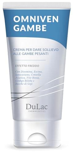Dulac - Omniven Crema per Gambe Pesanti e Affaticate, Effetto Freddo, 150 ml, Stimola il Microcircolo e Favorisce al Circolazione Gambe, con Diosmina, Rusco, Vite Rossa, Made in Italy