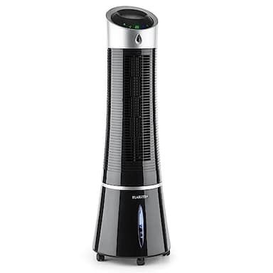 Klarstein Condizionatore Portatile Senza Tubo 55W, 5in1, Umidificatore, Climatizzatore Portatile Silenzioso con Night Mode, Ventilatore Aria Fredda, Raffrescatore d’Aria 180m³/h, Serbatoio da 6L